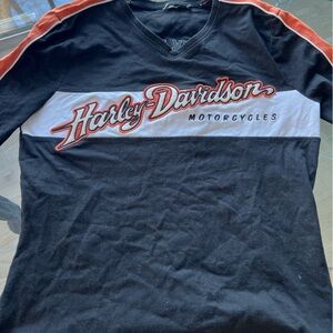 Harley-Davidson Black and Orange Long Sleeve Shirt